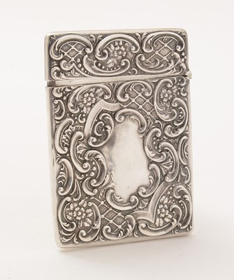 Lot 114 - An Edwardian silver card case, by Crisford & Norris.