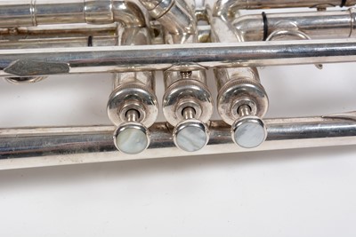 Lot 1 - E Benge Bb Silver plated trumpet with tempered bell
