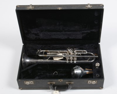 Lot 1 - E Benge Bb Silver plated trumpet with tempered bell