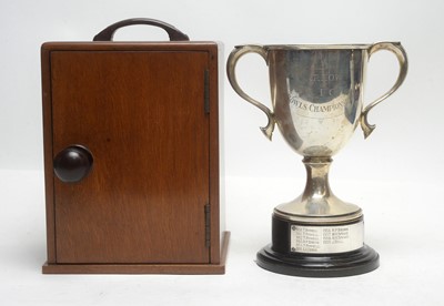 Lot 186 - A silver trophy cup, by William Hutton & Sons Ltd, cased.