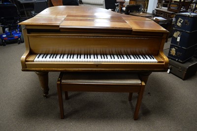Lot 79 - John Broadwood & Son: a walnut baby/boudoir grand piano.