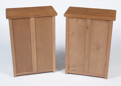 Lot 1284 - Workshop of Robert 'Mouseman' Thompson (Kilburn): a pair of small oak bedside bookcases.