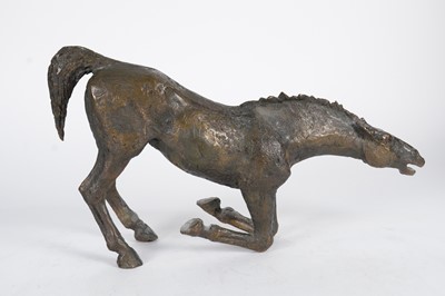Lot 1226 - Ann Baxter: brown patinated bronze model of a horse