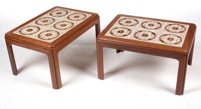Lot 356 - G Plan: a pair of teak rectangular tile top occasional tables