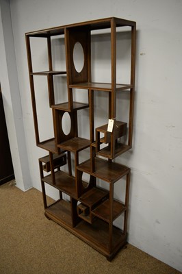 Lot 43 - Chinese hardwood display shelves/room divider