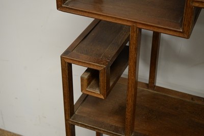 Lot 43 - Chinese hardwood display shelves/room divider