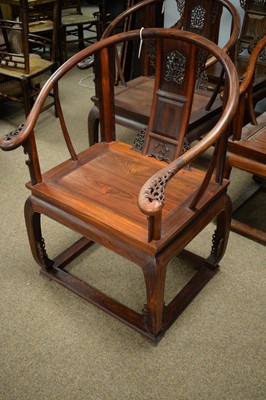 Lot 56 - Five assorted Chinese elm horseshoe chairs