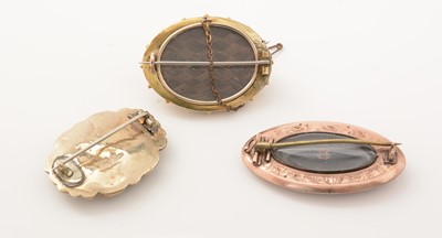 Lot 178 - Three Victorian Mourning brooches