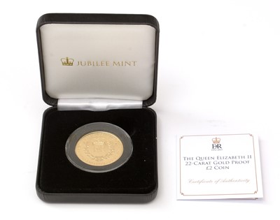 Lot 448 - The Queen Elizabeth II 22-carat gold proof £2 coin