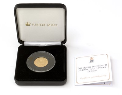 Lot 449 - The Queen Elizabeth II 22-carat gold proof £1 coin