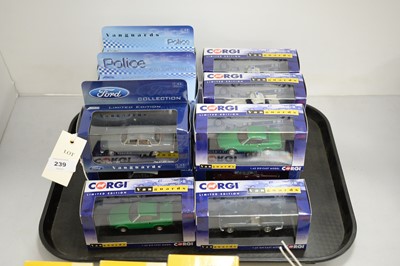Lot 239 - A selection of Vanguards limited edition model police cars and other cars.