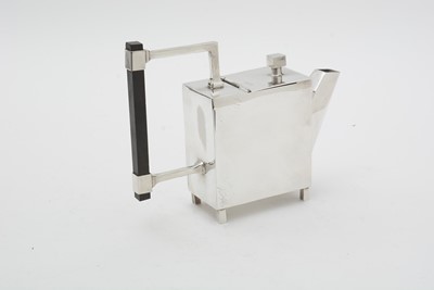 Lot 550 - Dr. Christopher Dresser for Dixon: electroplate square teapot