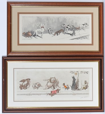 Lot 8 - Boris O'Klein - Five Cartoons from the "Dirty Dogs of Paris" Series | hand-tinted etchings