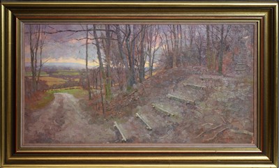 Lot 646 - James Hart Dyke - Woodland Steps at Dusk | oil