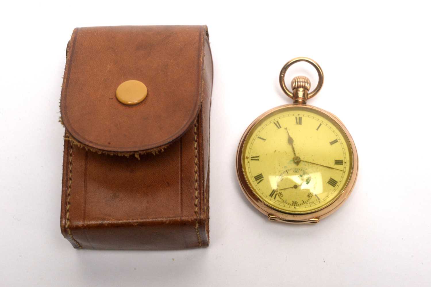 Lot 161 - A 9ct yellow gold cased open faced pocket watch