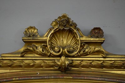 Lot 74 - A large Victorian carved giltwood overmantel mirror