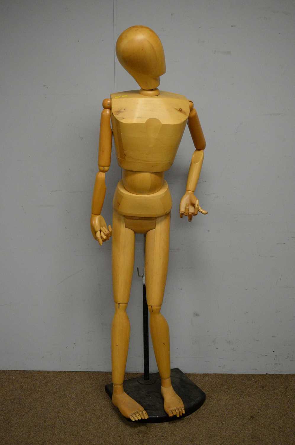Lot 65 - A life-sized carved wooden lay figure.