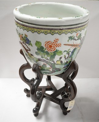 Lot 351 - A Chinese ceramic planter on stand.