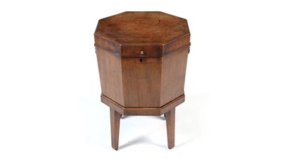 Lot 1360 - A George III mahogany octagonal wine cooler.