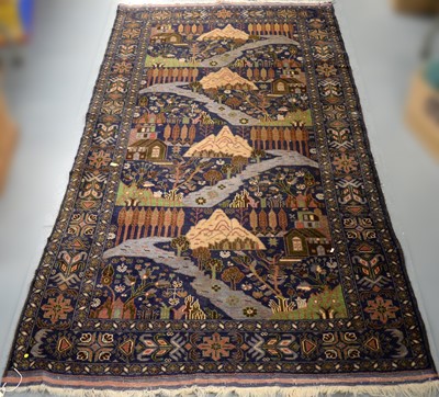 Lot 90 - A pictorial South West Persian rug.