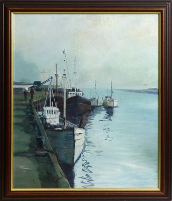 Lot 640 - M. Turnbull - North Shields Harbour and the Low Light | oil