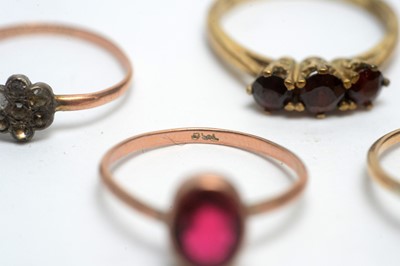 Lot 150 - A selection of gold rings, set various gemstones