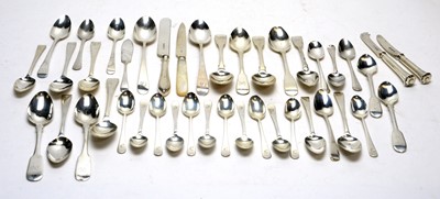 Lot 173 - A set of twelve silver coffee spoons, and other items