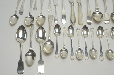 Lot 173 - A set of twelve silver coffee spoons, and other items