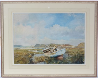 Lot 59 - Walter Holmes - A Wooden Boat in the Shallows Near Alnmouth | watercolour
