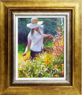 Lot 616 - Tony Sheath - Garden Girl | oil