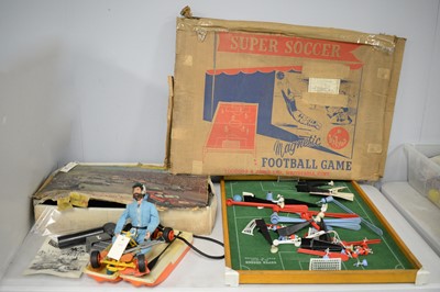 Lot 243 - A selection of toys; including Meccano, Super Soccer and Action Man