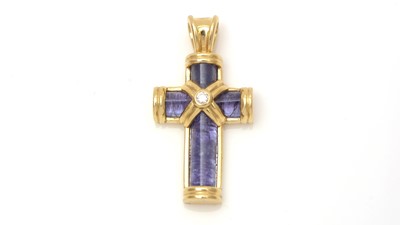 Lot 449 - Theo Fennell: an amethyst and diamond crucifix pendant
