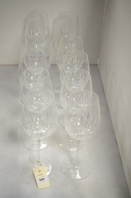 Lot 300 - A set of twelve large Waterford Crystal stemmed wine glasses