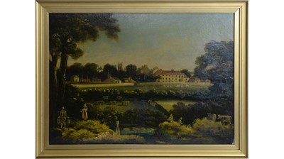 Lot 1017 - Early 19th Century British School - Naive Country House and Park View | oil