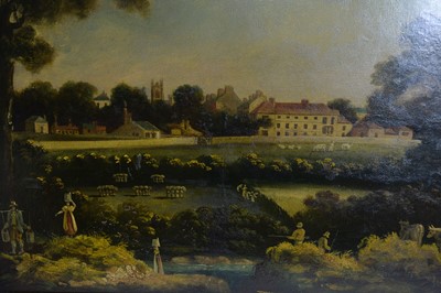 Lot 799 - Early 19th Century British School - Naive Country House and Park View | oil