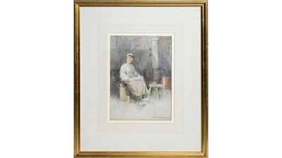 Lot 14 - Victor Noble Rainbird - Portrait of a Dutch Lady | watercolour