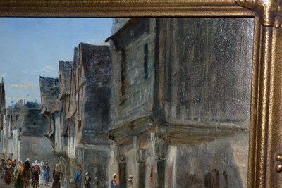 Lot 892 - George Sherwood Hunter RBA - A Street Scene in Vitre | oil
