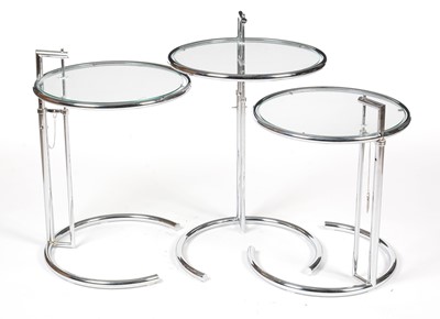Lot 336 - After Eileen Gray: three E1027 style side tables.