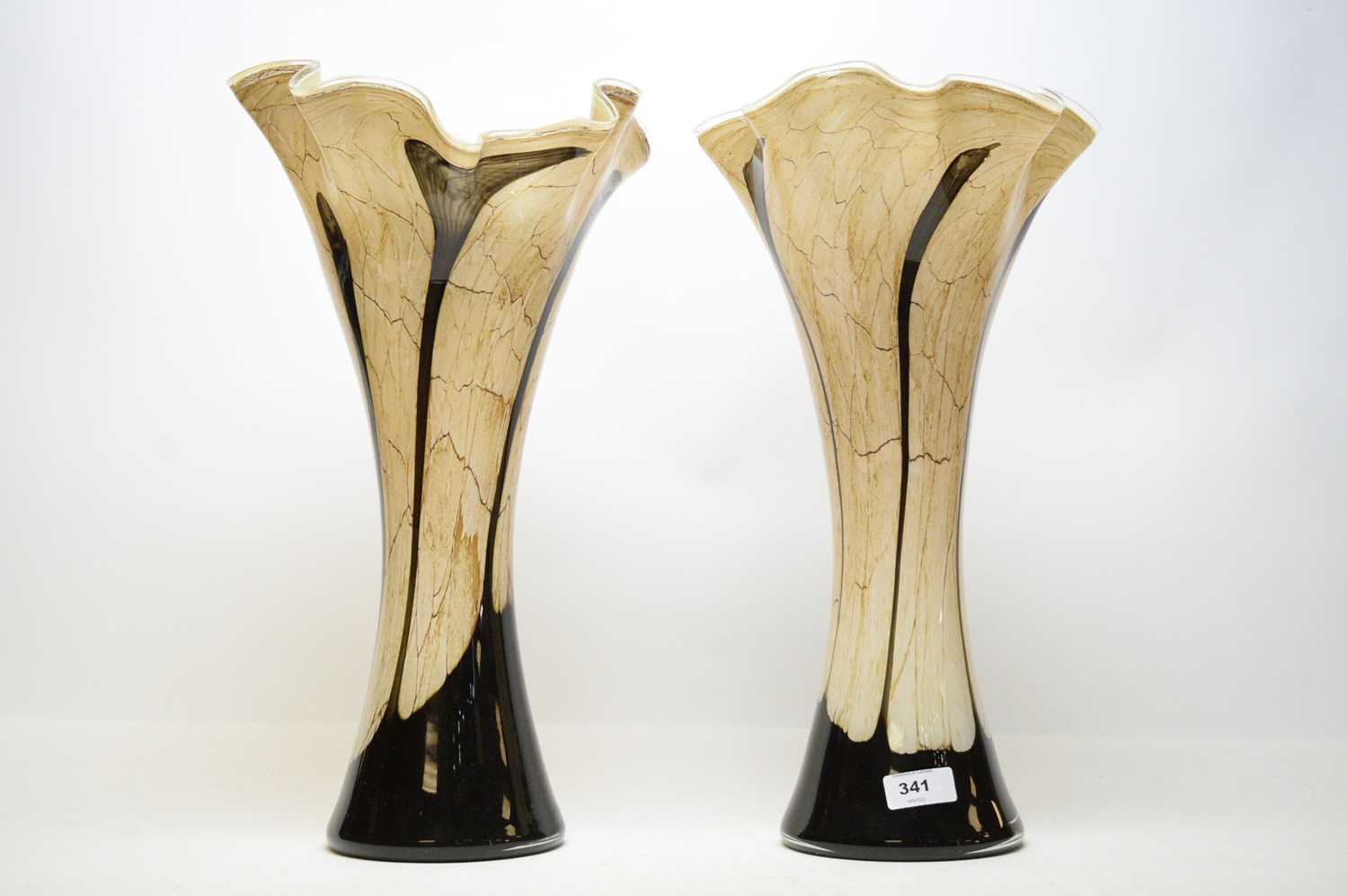 Lot 341 - A pair of Jozefina Krosno vases.