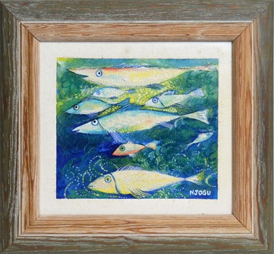 Lot 674 - Njogu Touray - Eight Little Fish | oil