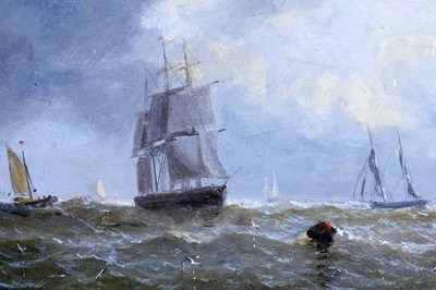 Lot 970 - William Adolphus Knell - Shipping off the Coast | oil on panel