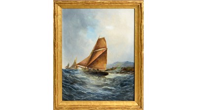 Lot 90 - George Knight - Sea, Spray, and Sail | oil