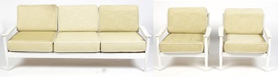Lot 301 - A white painted wood three piece suite.