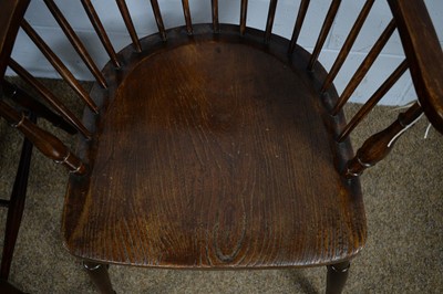Lot 23 - Two early 20th Century spindle back smoker's chairs.