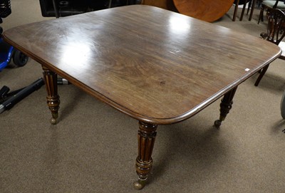 Lot 67 - A substantial Victorian mahogany extending dining table, 341cms when extended.