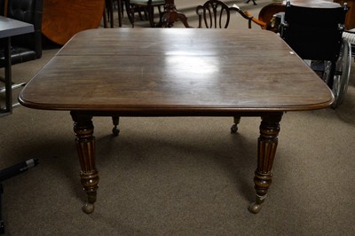Lot 67 - A substantial Victorian mahogany extending dining table, 341cms when extended.