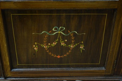 Lot 63 - An Edwardian mahogany and line inlaid display cabinet.