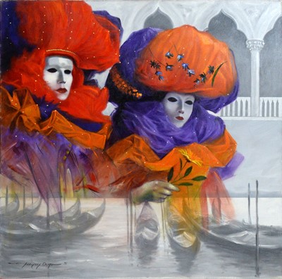 Lot 575 - Anthony Orme - Carnevale di Venezia | oil