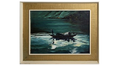 Lot 276 - WAI (Lo Hing Kwok) Ming - Two views of fishing boats and fishermen | oil