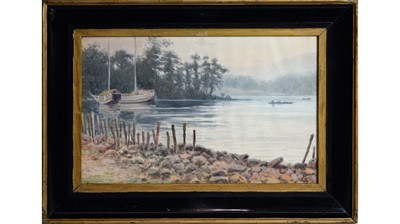 Lot 35 - K. S. Tomi - Landscape with Fishing Boats | watercolour